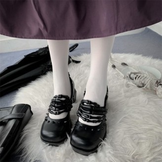 Goth skeleton Lolita High Heels Shoes (LG148)
